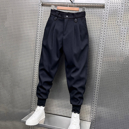 Wynter | Zwarte geplooide harembroek voor heren, joggingbroek met relaxte pasvorm