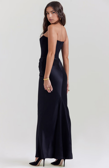 Women's Wedding Guest Lace Strapless Dress Evening