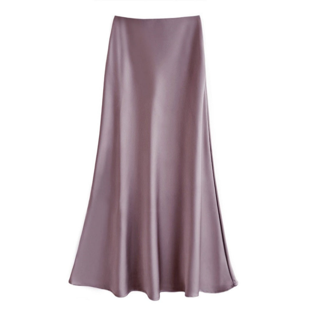Damska Spódnica W Stylu Jedwabnym | Elegancka Spódnica Midi