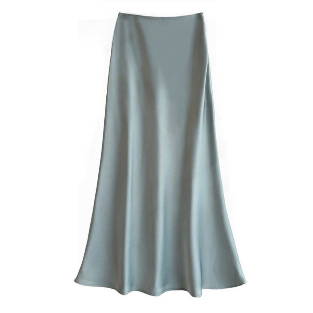 Damska Spódnica W Stylu Jedwabnym | Elegancka Spódnica Midi