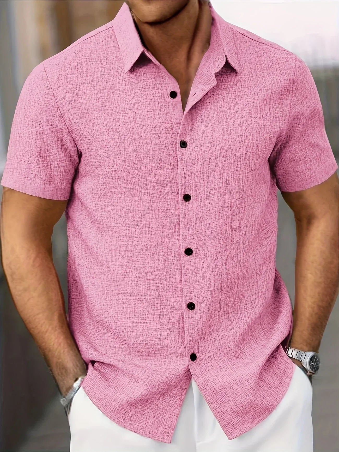 Dwight - Lightweight Linen Blend Short Sleeve Shirt