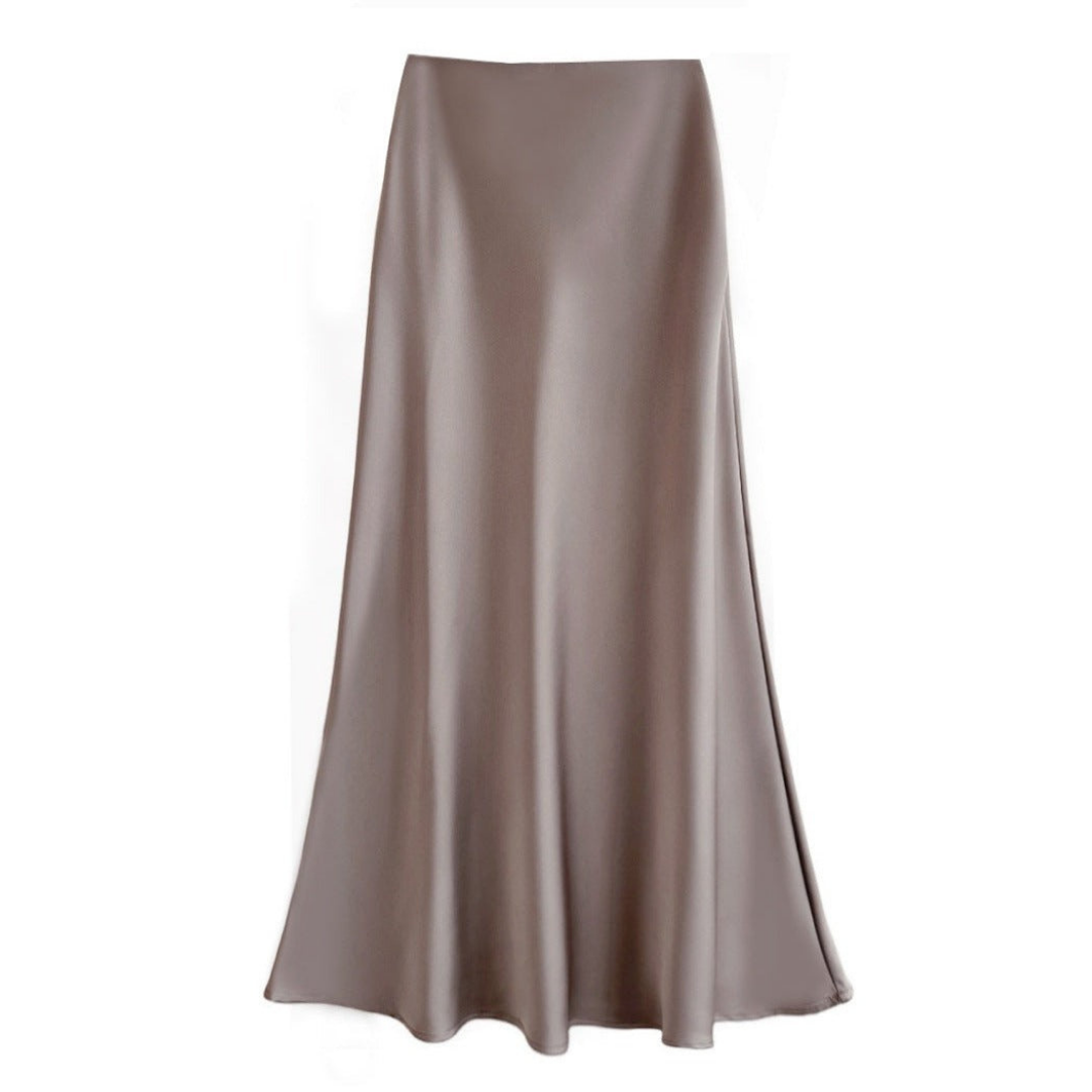 Damska Spódnica W Stylu Jedwabnym | Elegancka Spódnica Midi