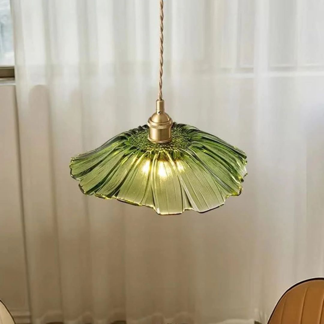 Cullivan Flower Hanglamp Glas Metaal Rood E27 Eettafel Verlichting Vintage Bloem Lamp Hal Sfeerverlichting | Restfield