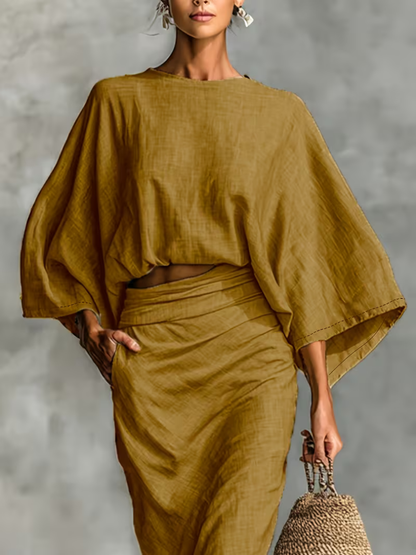 Seraya™ | Two-Piece Linen Wrap Set