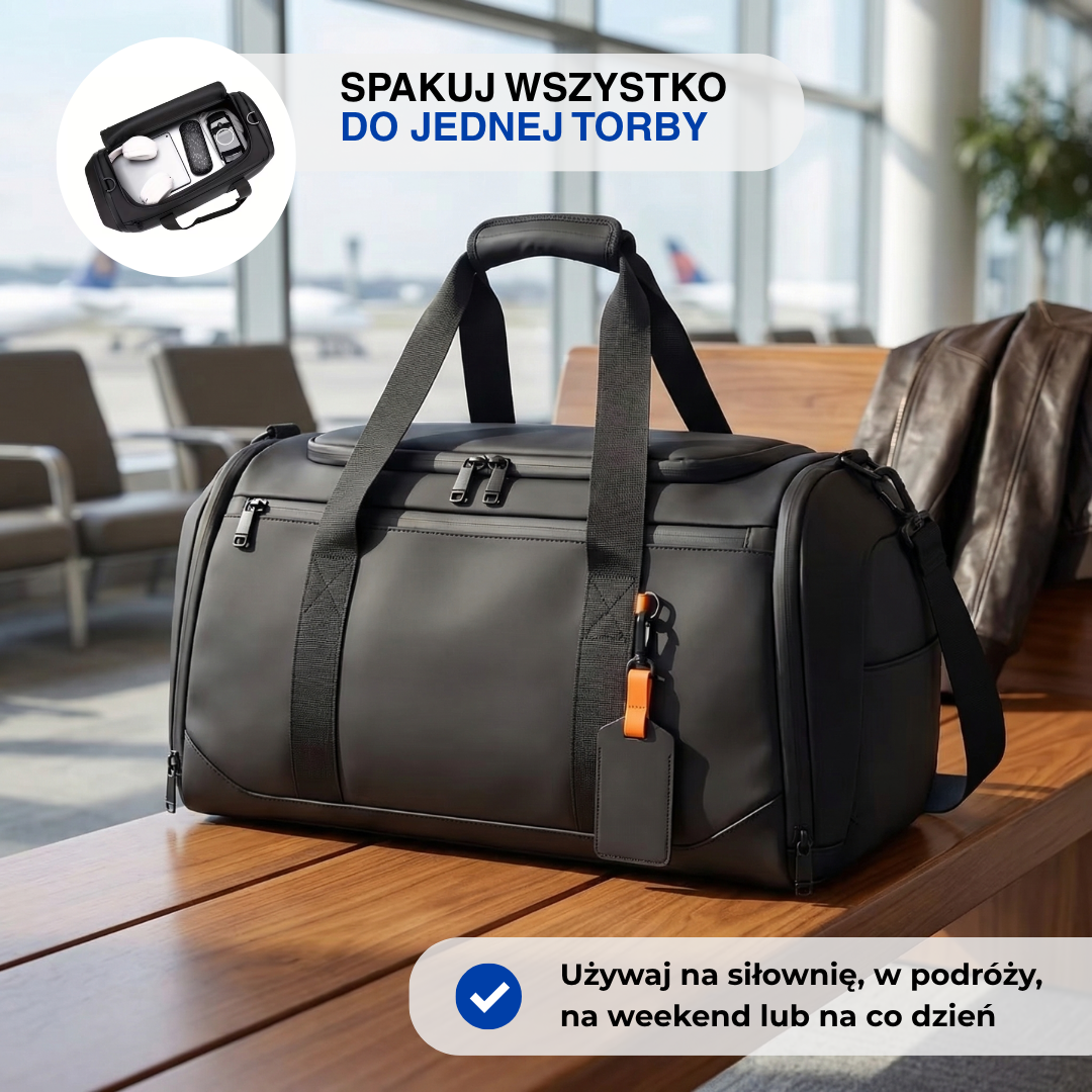 Pojemna torba podróżna – Duża pojemność – Oddzielna komora na buty