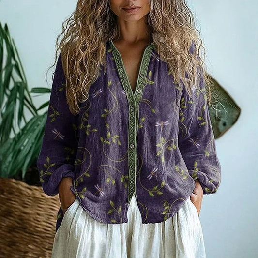 Duval Paris™ | Blouse rétro imprimée