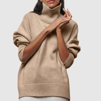 Amelia – Oversize sweter z wysokim kołnierzem