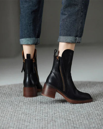 Valorine | Botas De Cuero Negras