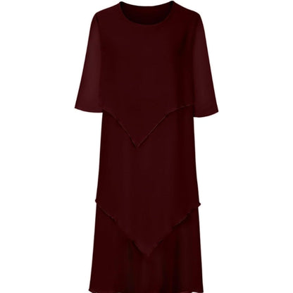 Hazel - Chiffon jurk met ronde hals en modern design