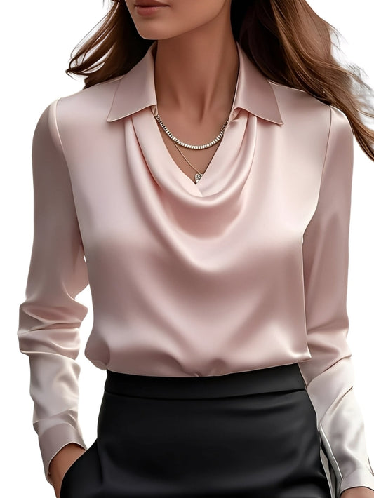 Dionne - Élégante chemise satinée à manches longues pour femmes