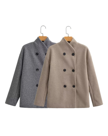 Zophia | Stylische übergroße Wolljacke mit Knöpfen