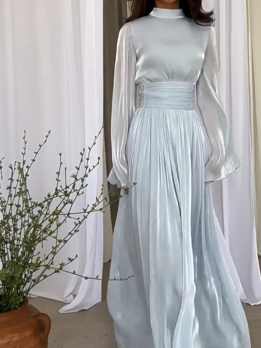 Herbstliches Fantasievolles Maxikleid mit Fließendem Schnitt – Valentina