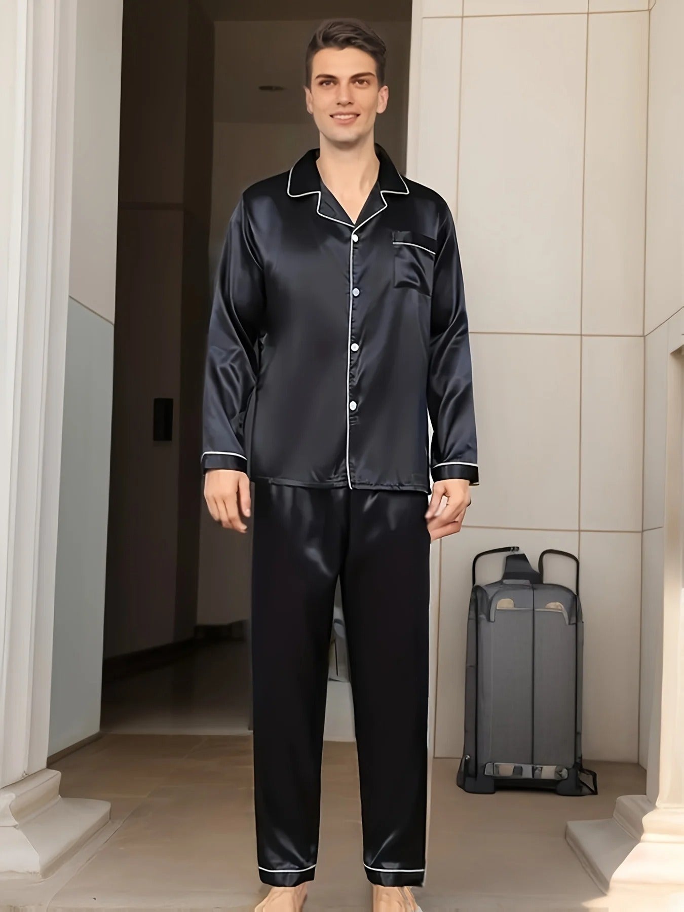 Herrpyjamas i satin – Adrian