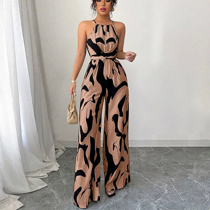 Jorinda - Color Block Backless Jumpsuit