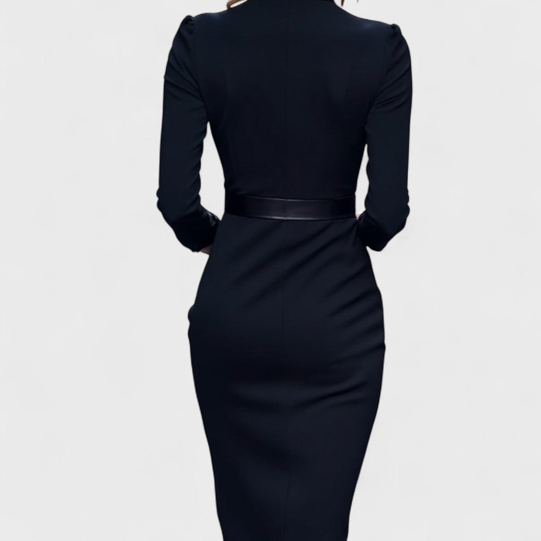 Alexia I Rochie elegantă cu brâu și Galbener