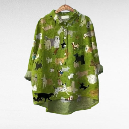 Mireva – Blouse Vintage Jardin Vert