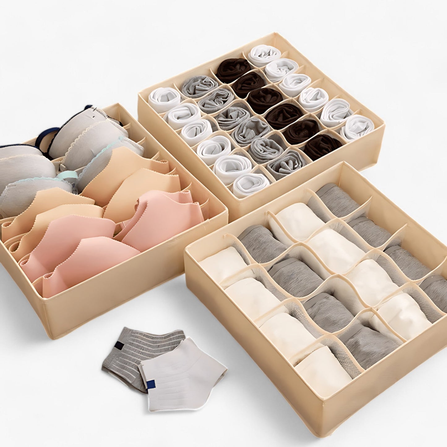 home & garden : Ondergoed Organizer - Opvouwbare Ladeverdeler - Houd Sokken en Bh's op een Nette Manier Gesorteerd in van Pantino