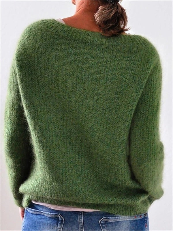 Women's Round-Neck Knitted Sweater