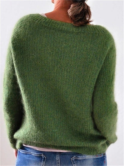 Women's Round-Neck Knitted Sweater