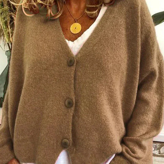 Diana | Women’s Cozy V-Neck Button Cardigan - Image 1
