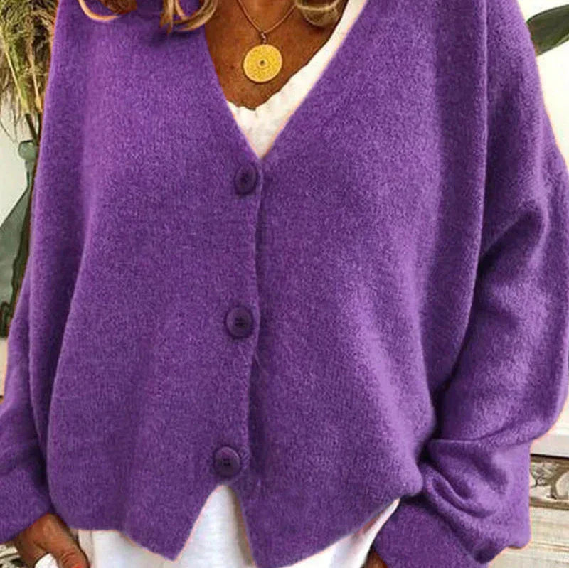 Diana | Women’s Cozy V-Neck Button Cardigan - Image 3