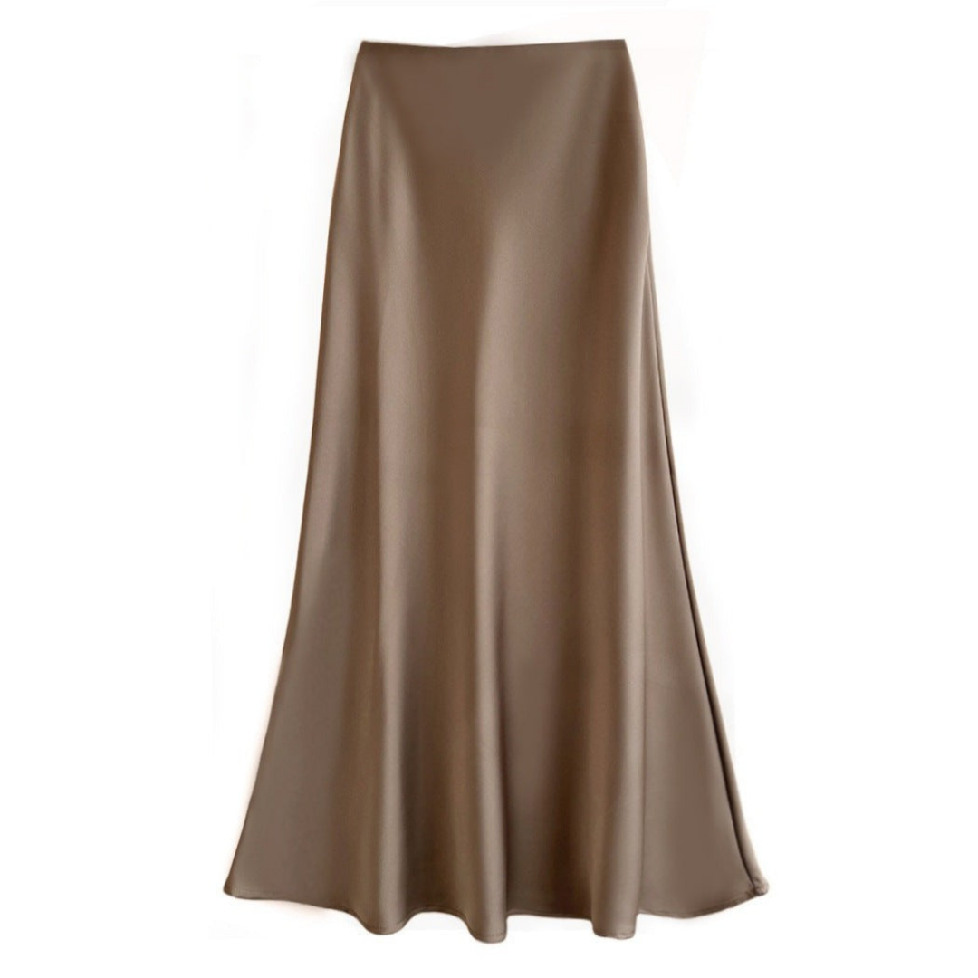 Damska Spódnica W Stylu Jedwabnym | Elegancka Spódnica Midi