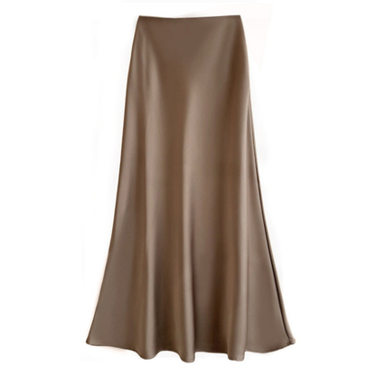 Damska Spódnica W Stylu Jedwabnym | Elegancka Spódnica Midi