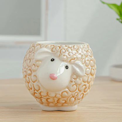 FaunaMini | Creatieve Dieren Bloempotjes – 6 Unieke Varianten – Voor Vetplanten & Cactussen