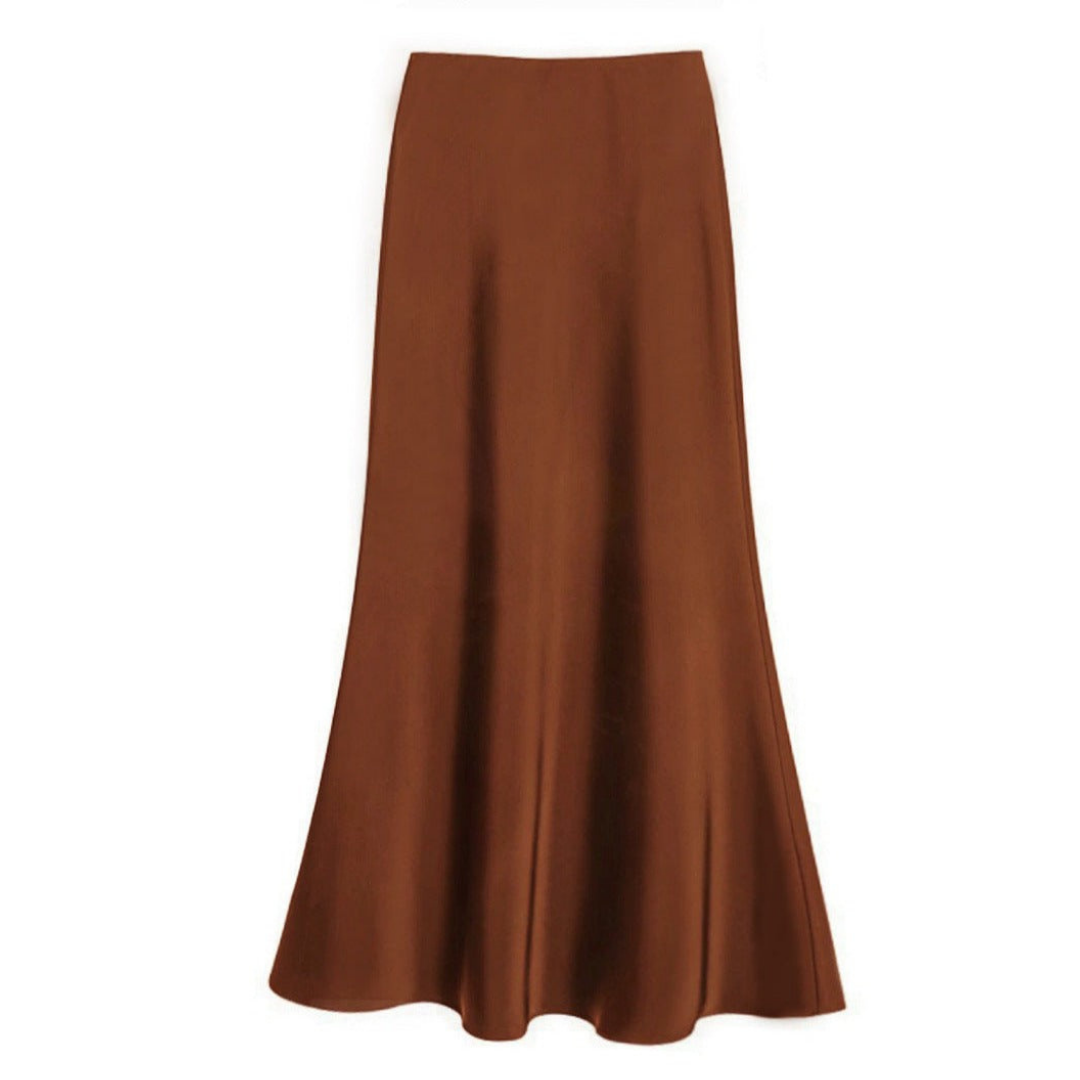 Damska Spódnica W Stylu Jedwabnym | Elegancka Spódnica Midi
