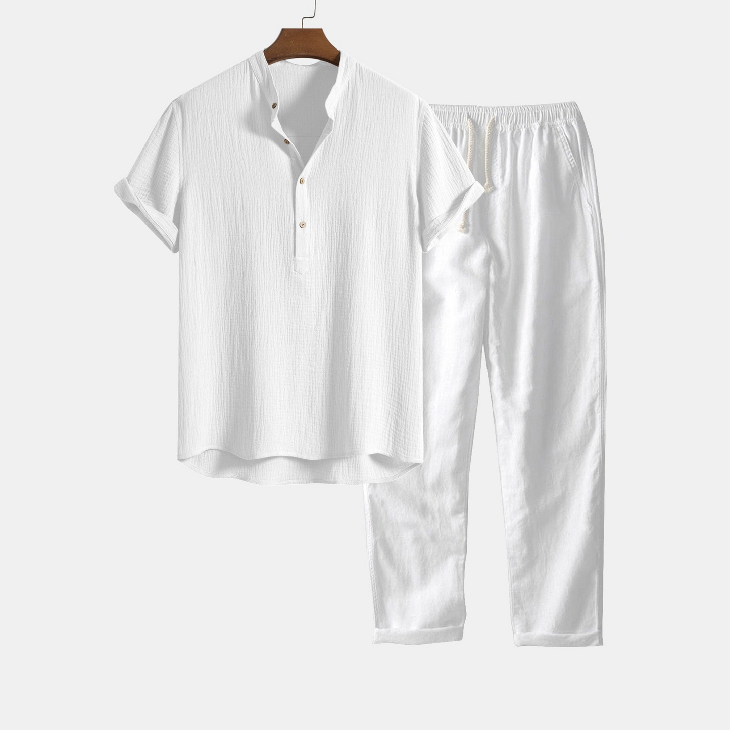 Tom Hollinger | Zerknittertes Baumwoll-Henley-Shirt