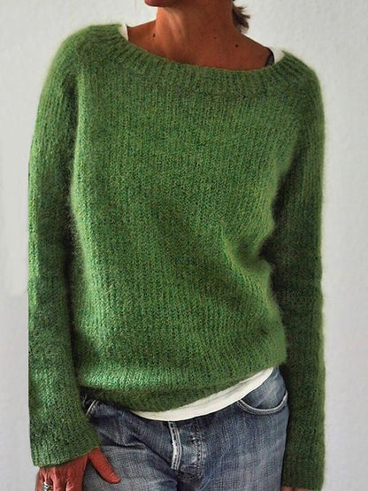 Women's Round-Neck Knitted Sweater