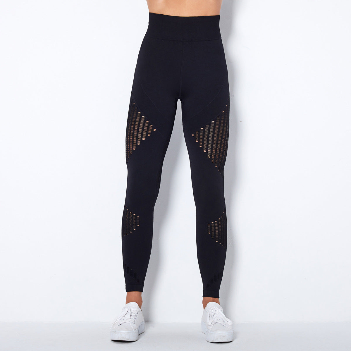 Leggings taille haute femme avec découpes géométriques