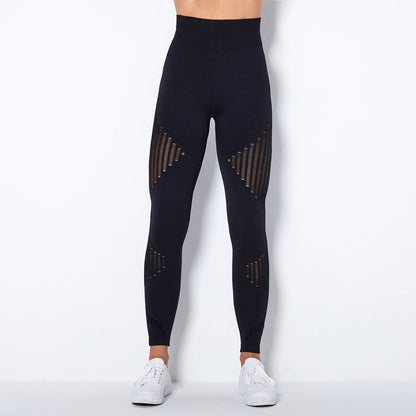 Leggings taille haute femme avec découpes géométriques