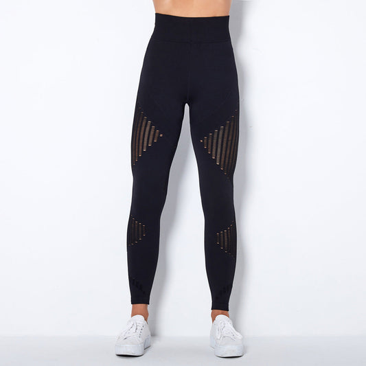 Leggings taille haute femme avec découpes géométriques