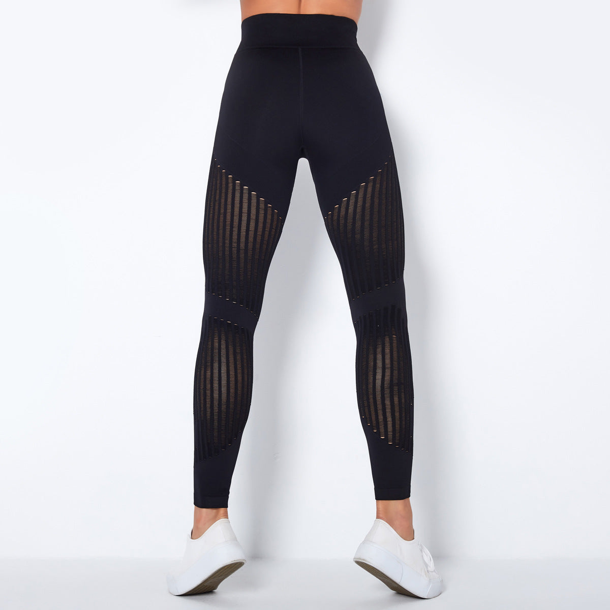 Leggings taille haute femme avec découpes géométriques