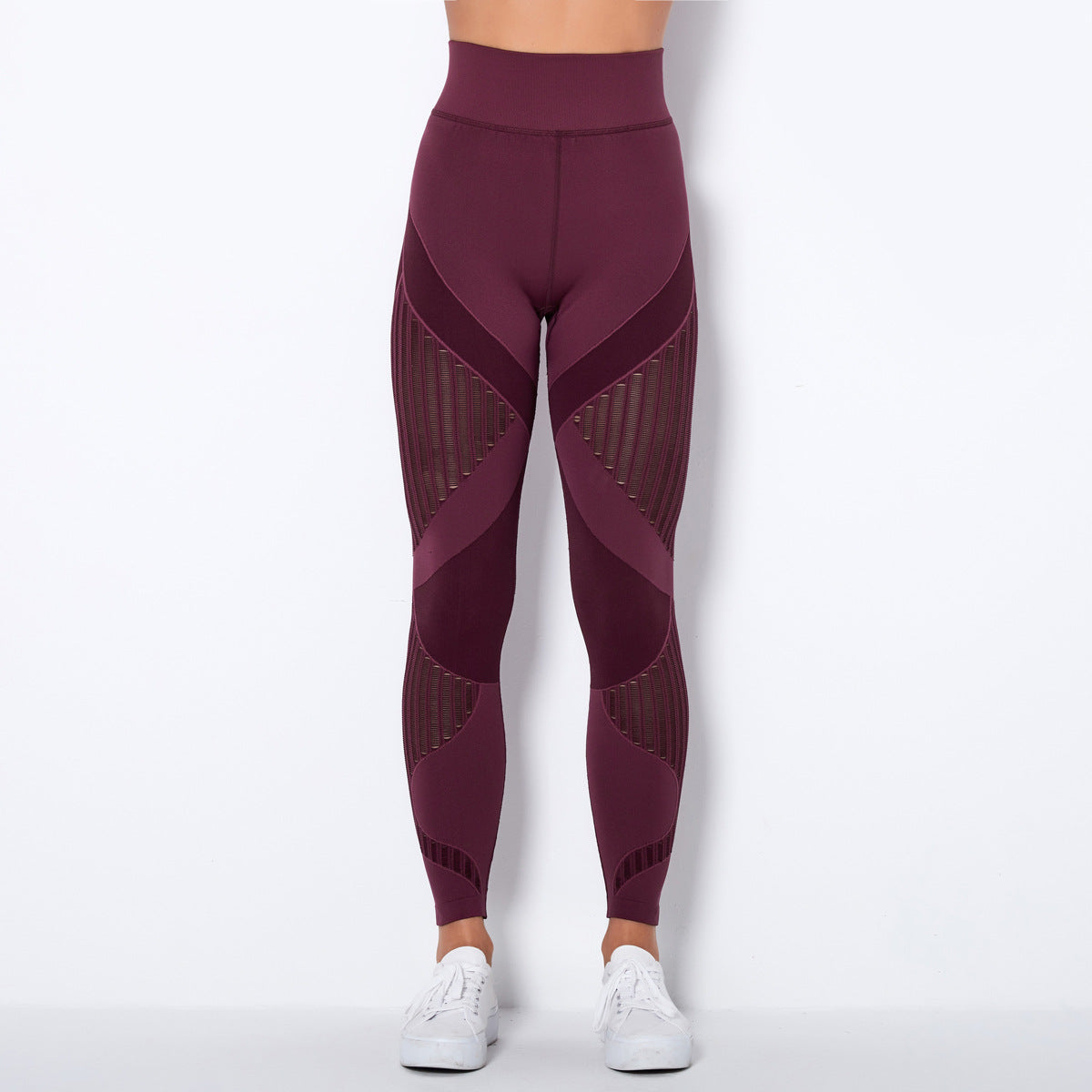 Leggings taille haute femme avec découpes géométriques