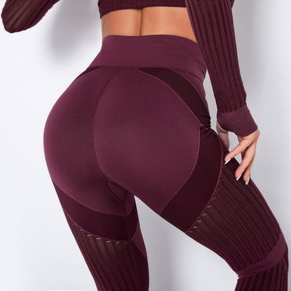 Leggings taille haute femme avec découpes géométriques