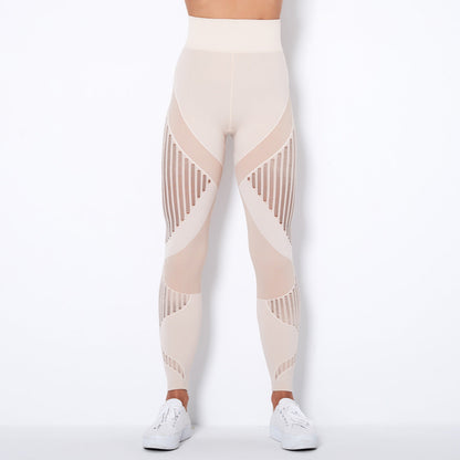 Leggings taille haute femme avec découpes géométriques