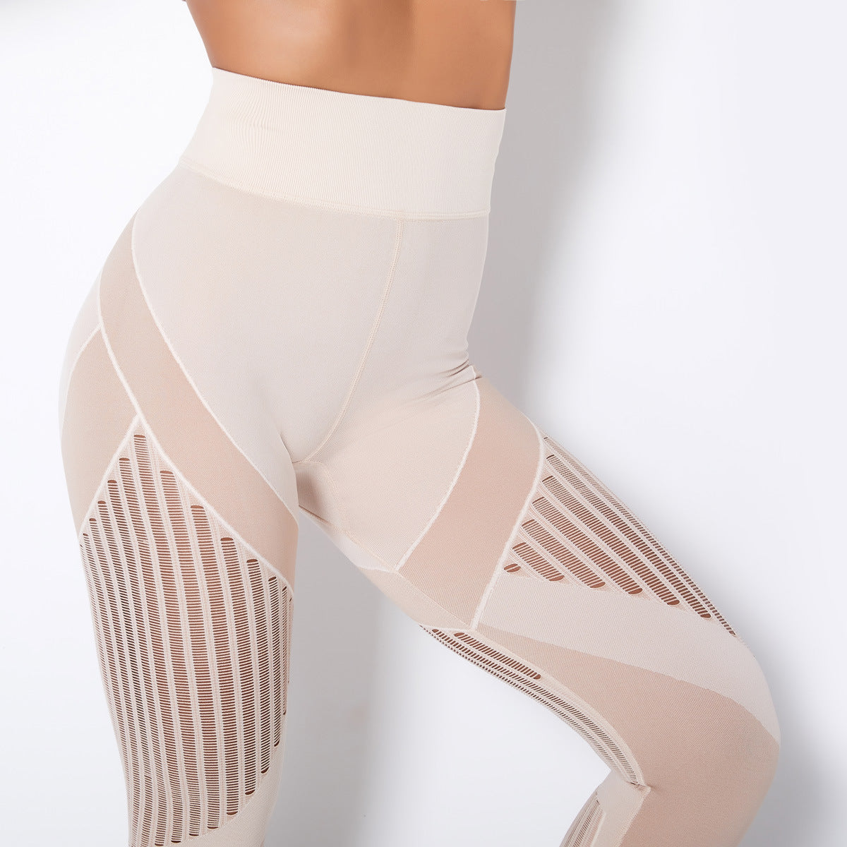 Leggings taille haute femme avec découpes géométriques