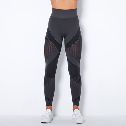 Leggings taille haute femme avec découpes géométriques