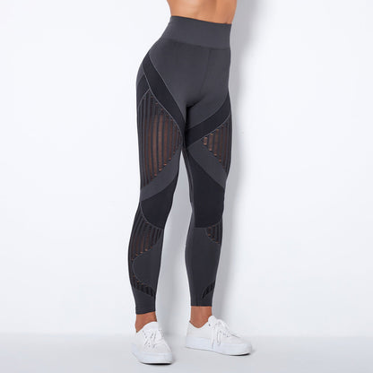 Leggings taille haute femme avec découpes géométriques