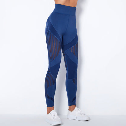 Leggings taille haute femme avec découpes géométriques