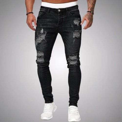 Max - Slim fit bukser med flere lommer og slidte detaljer