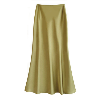 Damska Spódnica W Stylu Jedwabnym | Elegancka Spódnica Midi