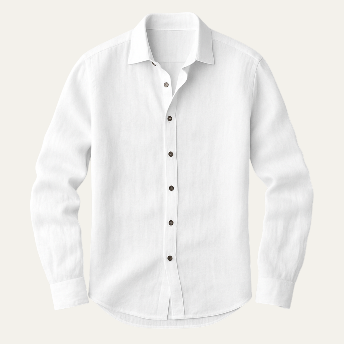 Men's Linen Long Sleeve Casual Shirt Breathable Button Down Top