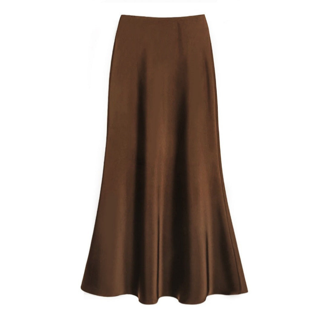 Damska Spódnica W Stylu Jedwabnym | Elegancka Spódnica Midi