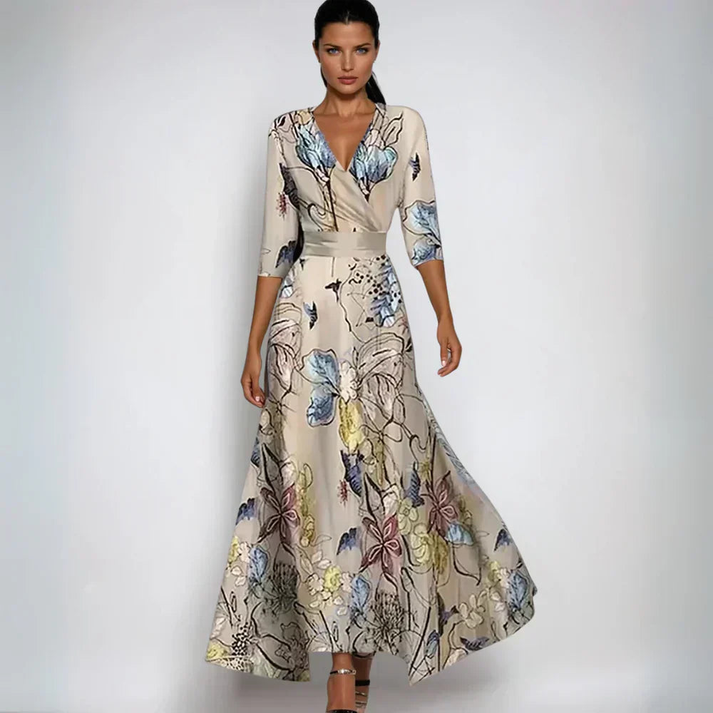 Žaneta – Elegantní zavinovací maxi šaty