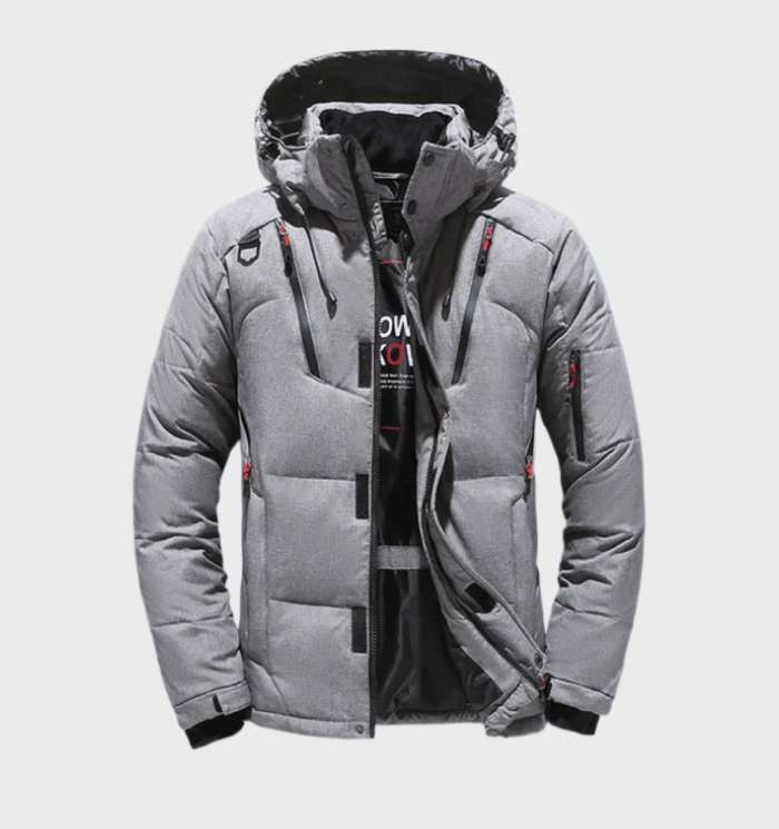 Parka Dik Gevoerde Waterdicht Winddichte Winterjas Fleece - Winterjas Heren Grijs
