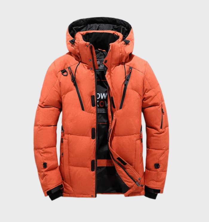 Parka Dik Gevoerde Waterdicht Winddichte Winterjas Fleece - Winterjas Heren Oranje