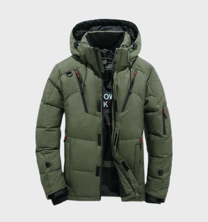 Parka Dik Gevoerde Waterdicht Winddichte Winterjas Fleece - Winterjas Heren Groen